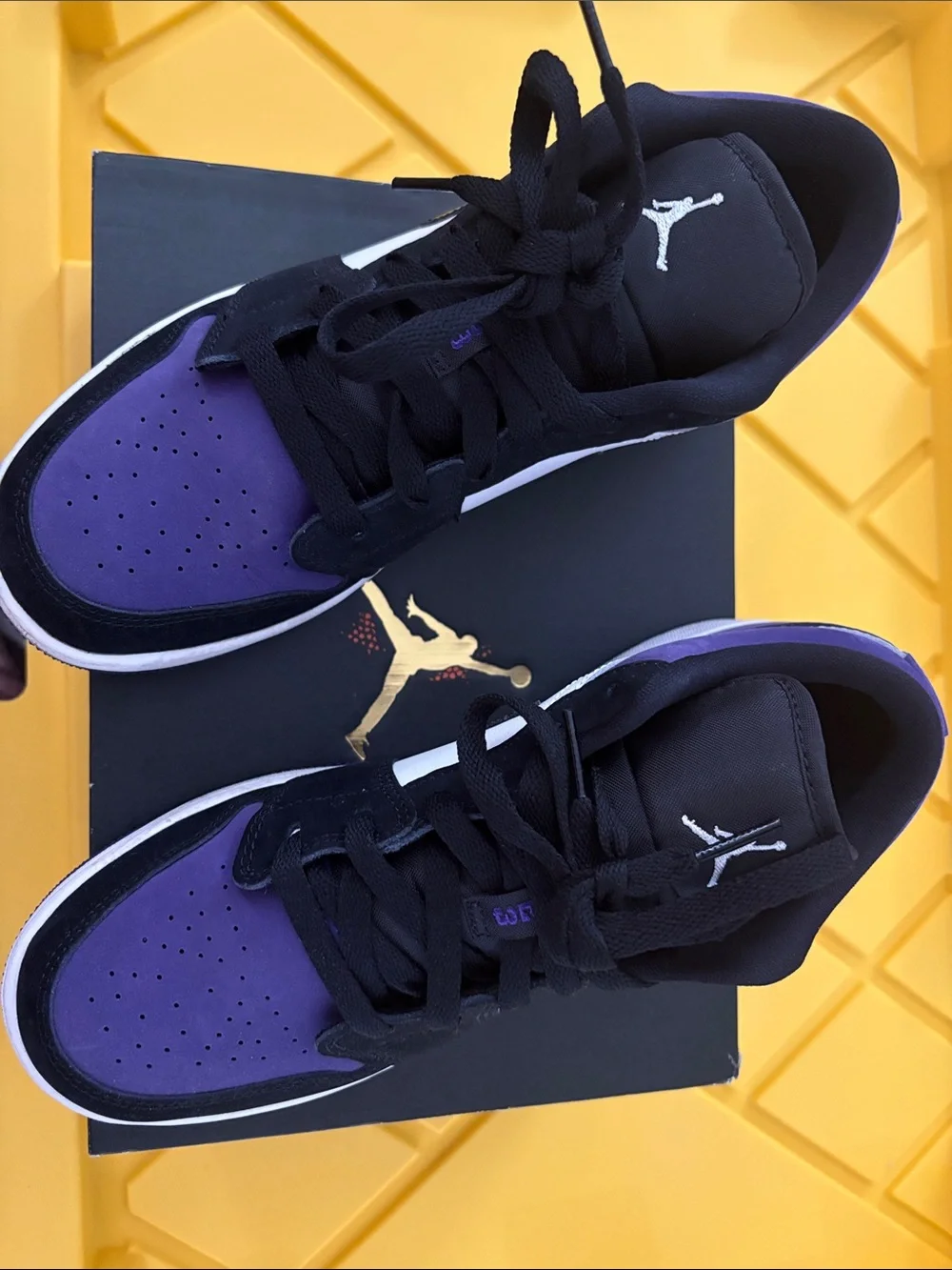 Jordan Low-Top Sneakers in Black & Purple